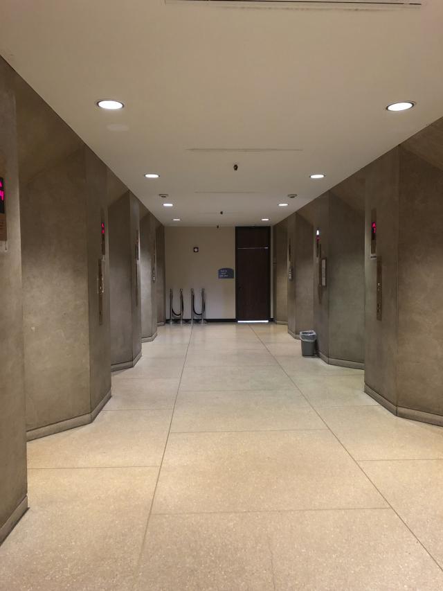 Bank of elevators at the Franklin County Municipal Courthouse to help you know where to go if you have a courtdate