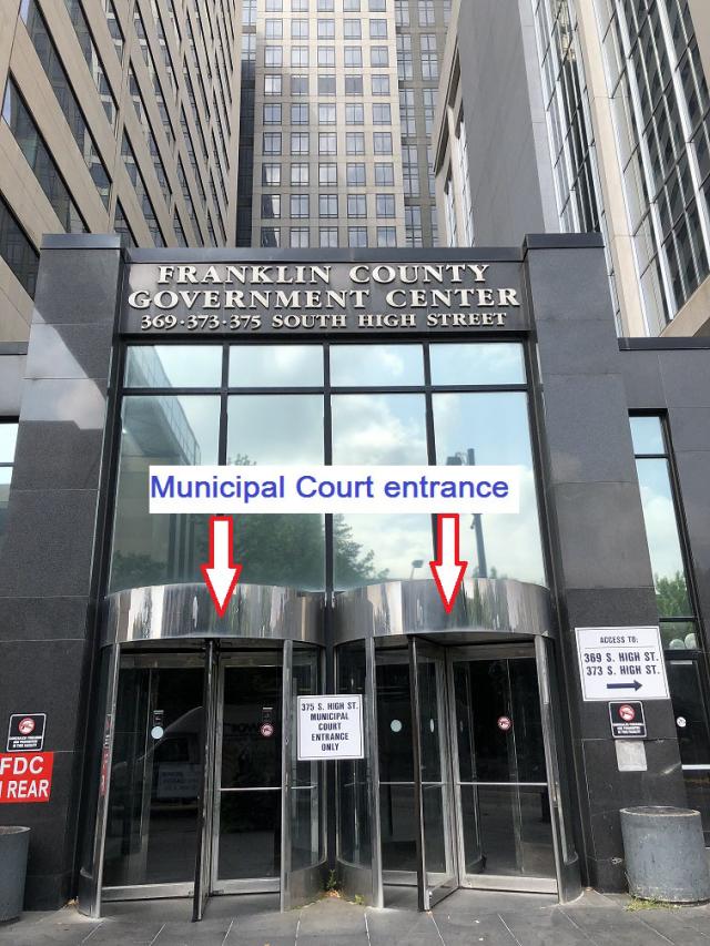 An image depicting the entrance to the Franklin County Municipal Courthouse