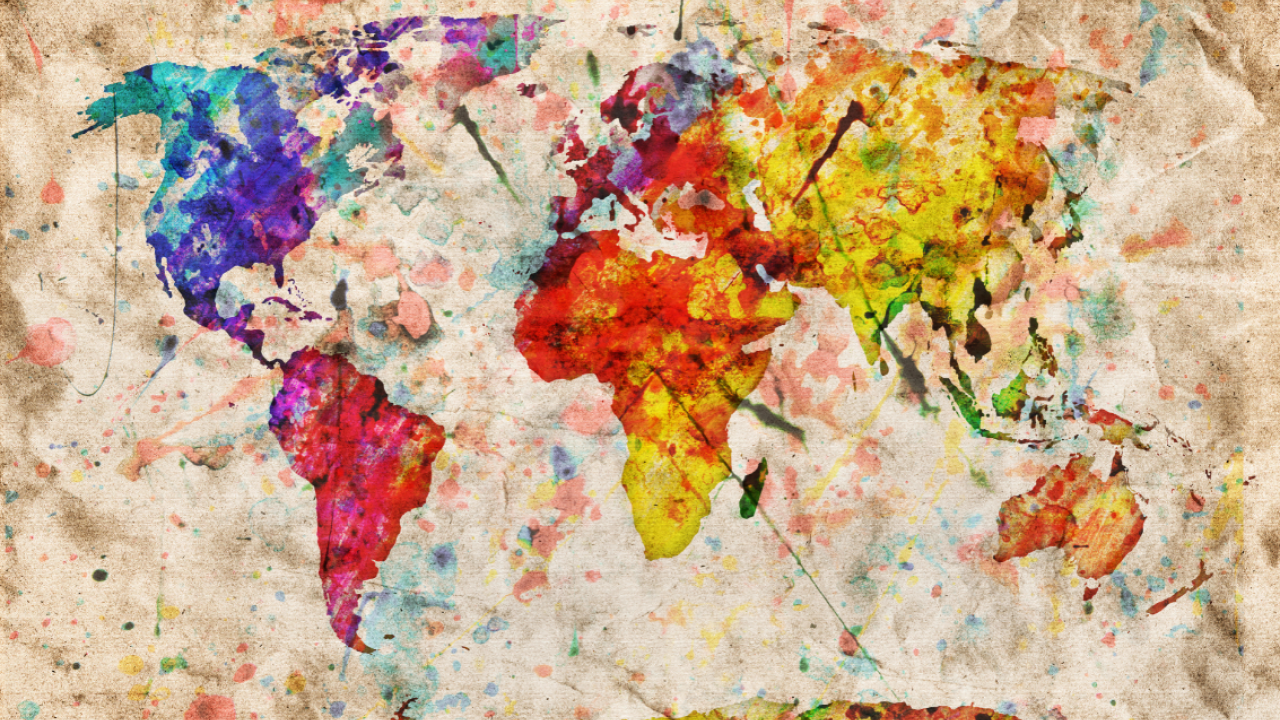 Colorful map of the world