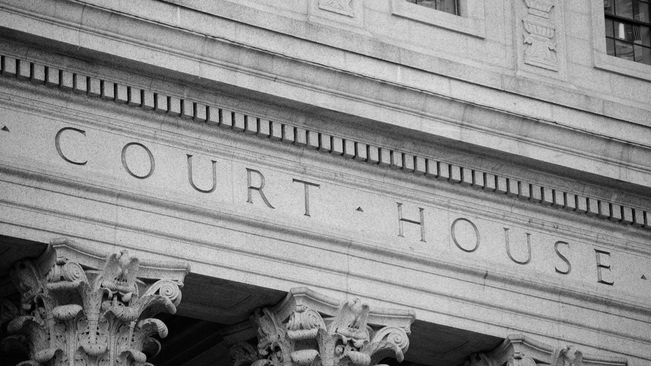 The exterior of a courthouse